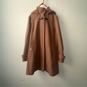 Cole Haan Wool Hooded Coat with Toggle Closure - Luxury Plus Size